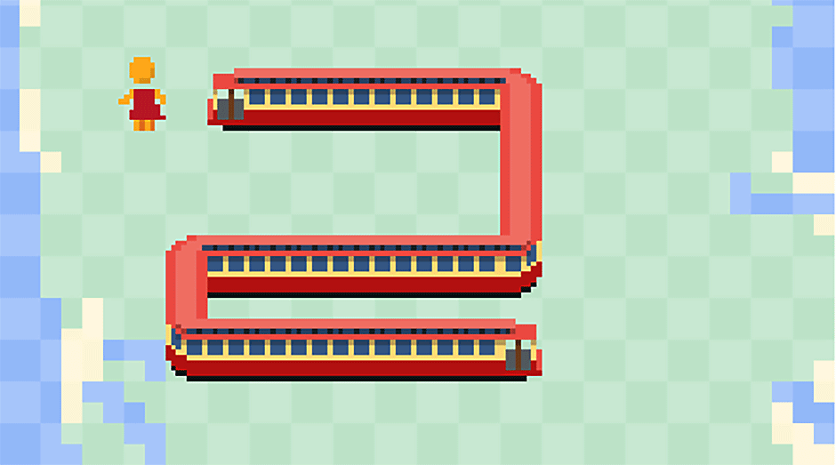 Google Maps Snake game with bus collecting passengers